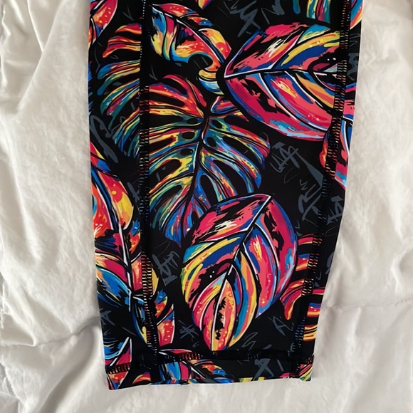 CVG Constantly Varied Gear Tropical Leaves Leggings XXL NEW Squats Approved - Picture 2 of 6